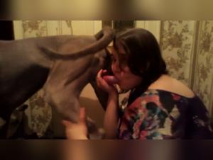 Dog Blows Female, XXX Video Clip