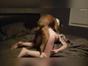 bionda schiava  sotto al suo cane