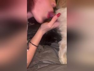 Girl Gets Dog Blowjob