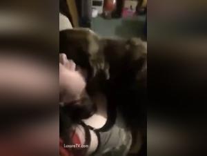 ex profesora succión canina en casa, amateur
