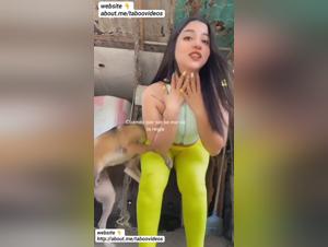 Horny Dog Fucks Model in Public
