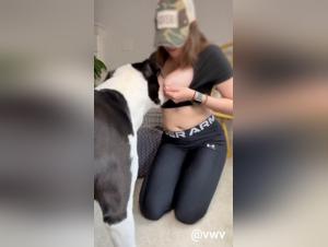 bitch servicing her dog brutally