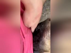 Hundefreude mit Frau