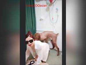 Chinese Cheating Wife Dog Sex Shower