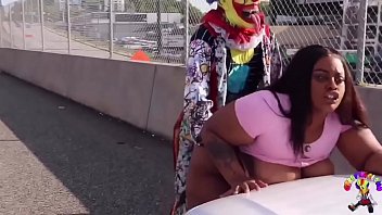 Naughty and Submissive Clown on the Highway