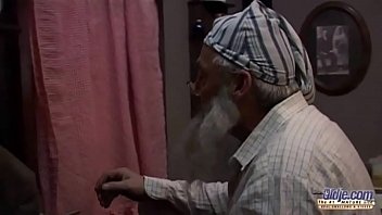 Grandpa and teen girlfriend in erotic video