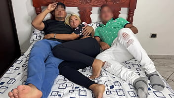 Redhead milf in a hard threesome