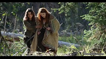 BAREMAIDENS: Alexsis Faye and other stars in an erotic scene outdoors