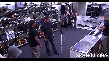 Hot asian married women have sex in a store