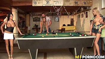 Slutty blonde lesbian in hardcore orgy